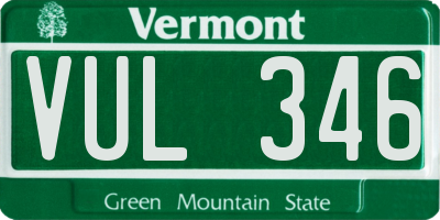 VT license plate VUL346