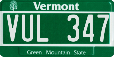 VT license plate VUL347