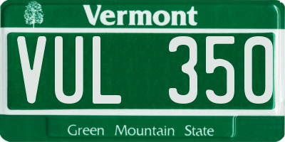 VT license plate VUL350