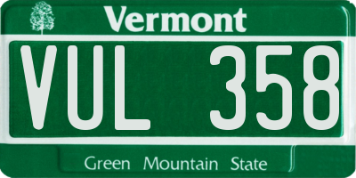 VT license plate VUL358