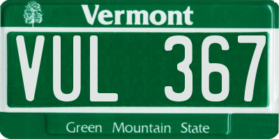 VT license plate VUL367