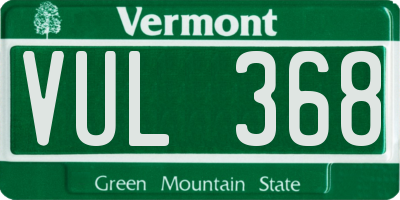 VT license plate VUL368