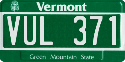 VT license plate VUL371
