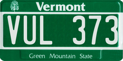 VT license plate VUL373