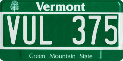 VT license plate VUL375