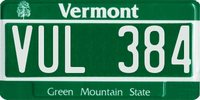 VT license plate VUL384
