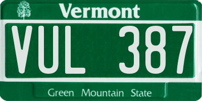 VT license plate VUL387