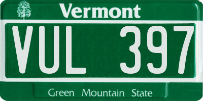 VT license plate VUL397