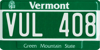 VT license plate VUL408
