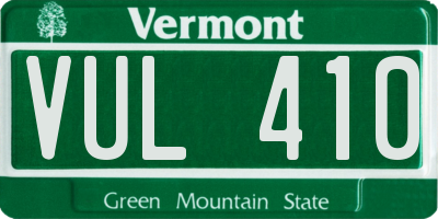 VT license plate VUL410