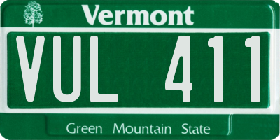 VT license plate VUL411
