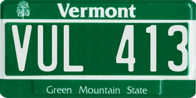 VT license plate VUL413