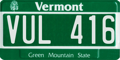 VT license plate VUL416