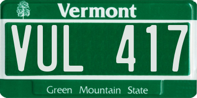 VT license plate VUL417