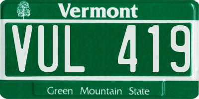 VT license plate VUL419