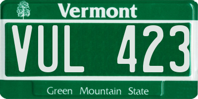 VT license plate VUL423