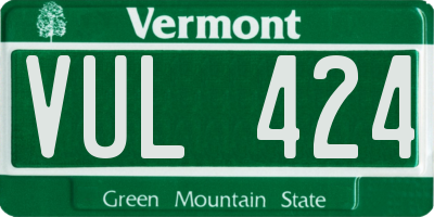 VT license plate VUL424