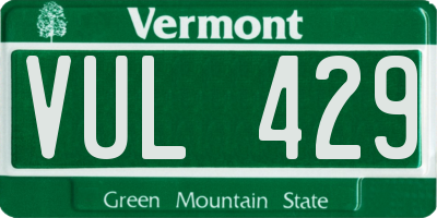 VT license plate VUL429