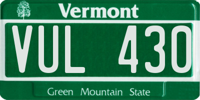 VT license plate VUL430