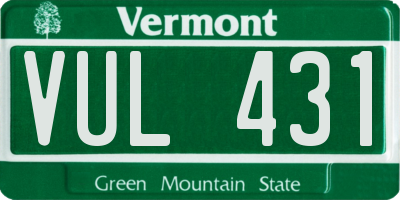 VT license plate VUL431