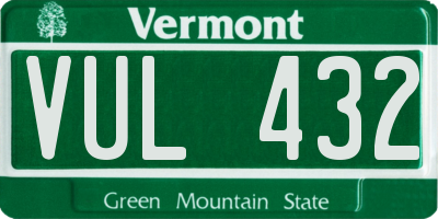 VT license plate VUL432