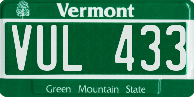 VT license plate VUL433