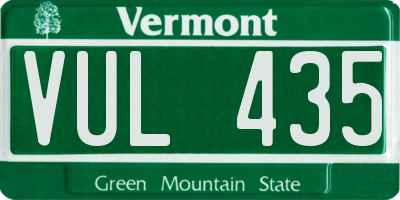 VT license plate VUL435