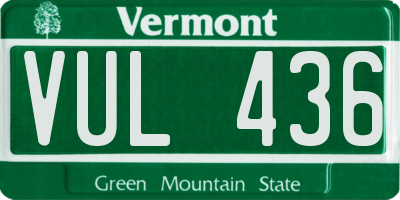 VT license plate VUL436