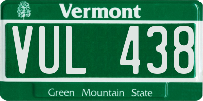 VT license plate VUL438