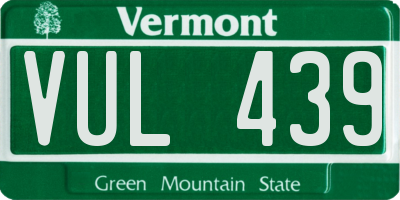 VT license plate VUL439