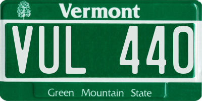 VT license plate VUL440