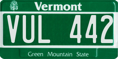 VT license plate VUL442