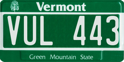 VT license plate VUL443
