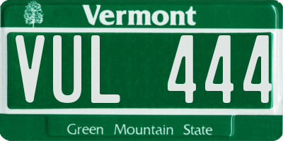 VT license plate VUL444
