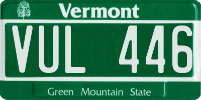 VT license plate VUL446