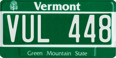 VT license plate VUL448