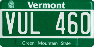 VT license plate VUL460