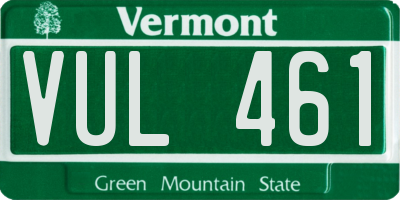 VT license plate VUL461