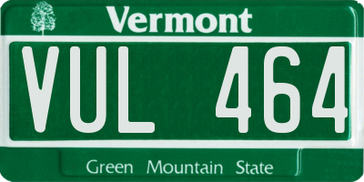 VT license plate VUL464