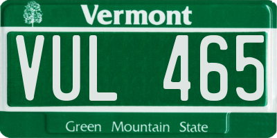 VT license plate VUL465