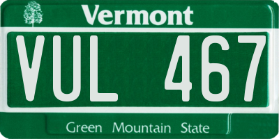 VT license plate VUL467