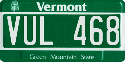 VT license plate VUL468