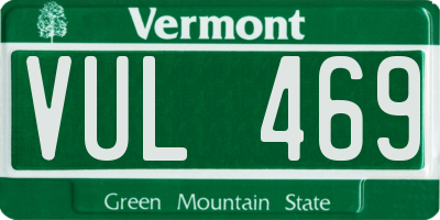 VT license plate VUL469