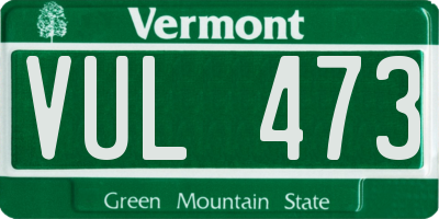 VT license plate VUL473
