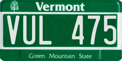 VT license plate VUL475