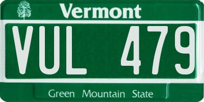 VT license plate VUL479