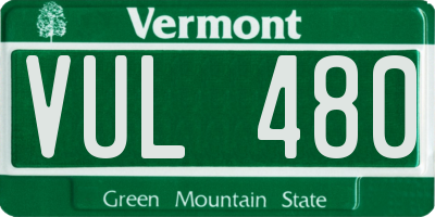 VT license plate VUL480