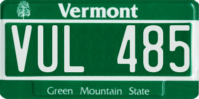 VT license plate VUL485