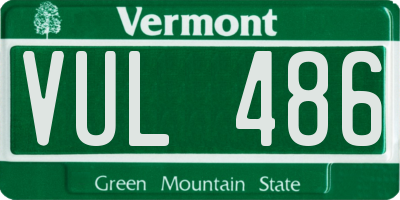VT license plate VUL486