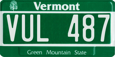 VT license plate VUL487